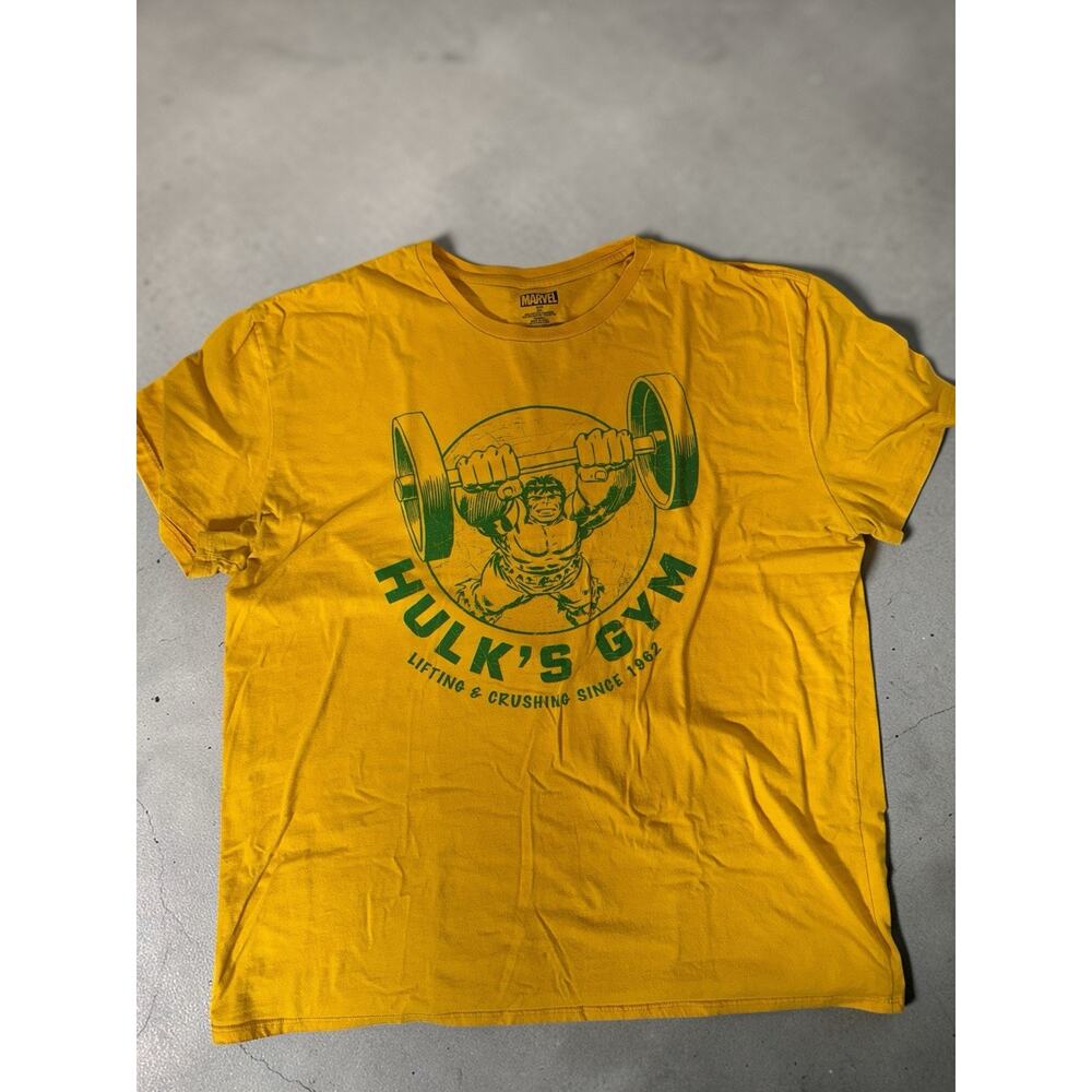 Marvel Men's Yellow Hulk's Gym Graphic T-Shirt Size XXL